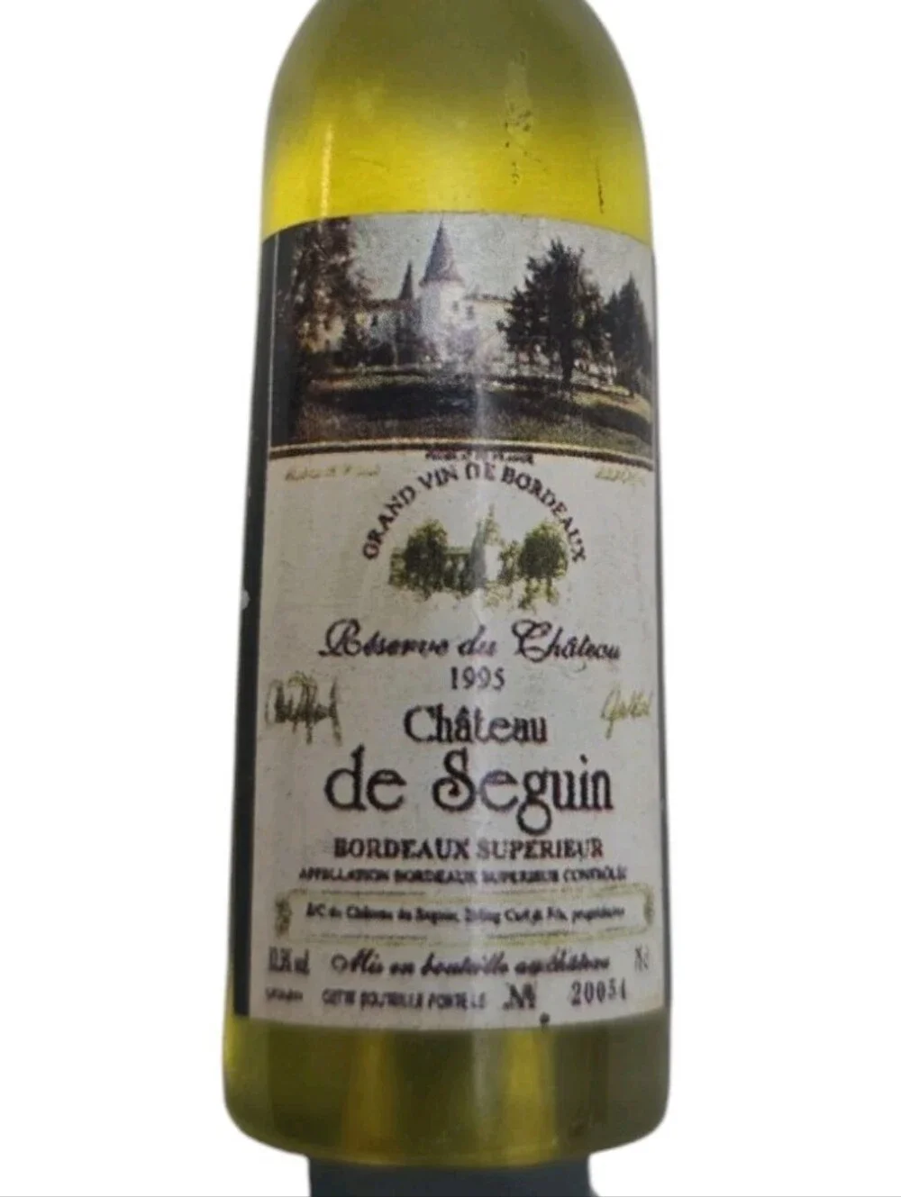 Vintage Cheese Knife Stainless Steel French Chateau de Seguin Wine Bottle Handle